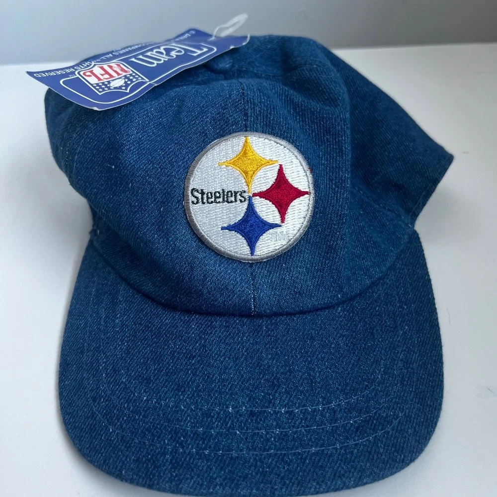 Vintage Team NFL Pittsburgh Steelers Denim Hat Juvenile Drew Pearson Cap NWT Kid